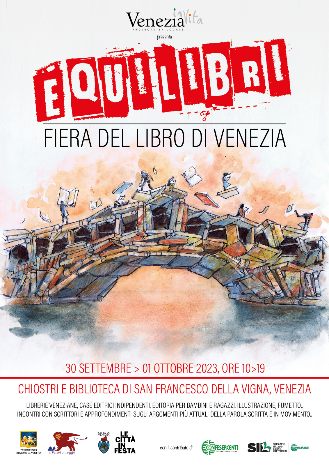 Confesercenti Venezia Rovigo, “Equilibri”: la prima fiera del libro a San Francesco della Vigna