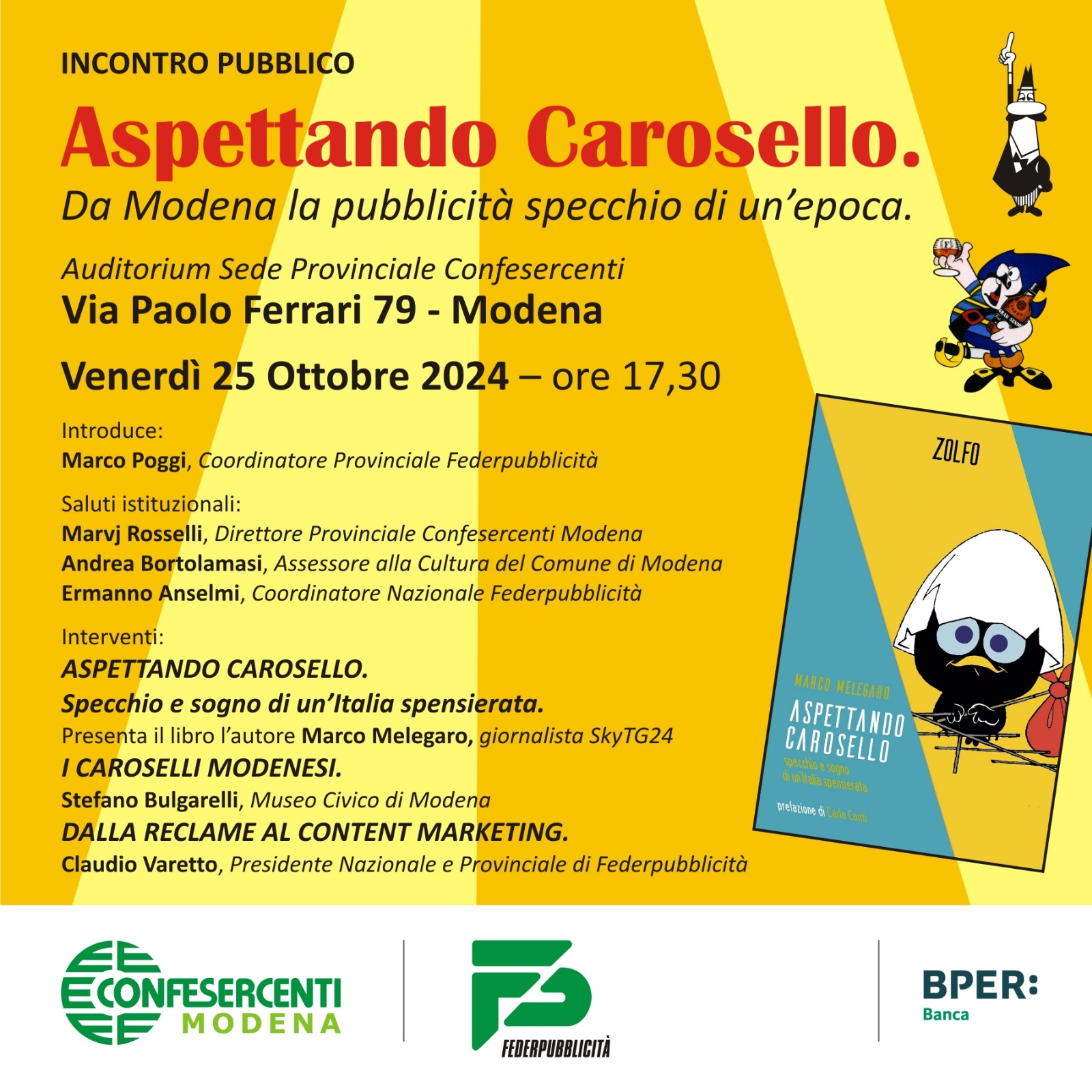 Modena: incontro pubblico dal titolo “Aspettando Carosello. Da Modena la pubblicità specchio di un’epoca”