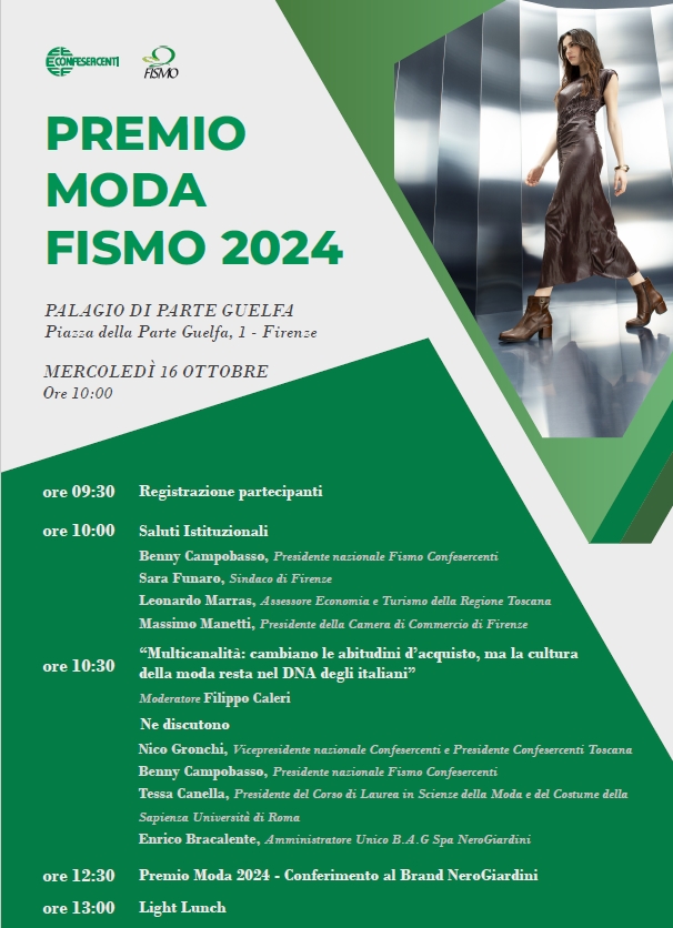 Premio Moda Fismo Confesercenti: appuntamento il 16 ottobre a Firenze